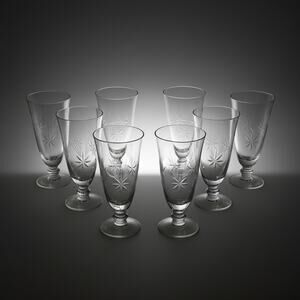 Vintage Tiffin-Franciscan Shooting Star Juice Glasses Set 8-MCM Etched Crystal